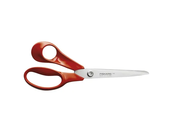 Ciseaux Fiskars Classic Universels Lames Acier Inoxydable 21 cm Gaucher Anneaux Coloris Rouge — Fournitures