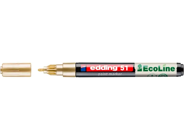 Marqueur edding 51 ecoline peinture base eau pointe      ogive 1/2mm coloris or — Non classé