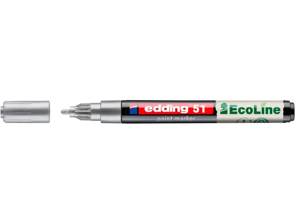 Marqueur edding 51 ecoline peinture base eau pointe      ogive 1/2mm coloris argent — Non classé