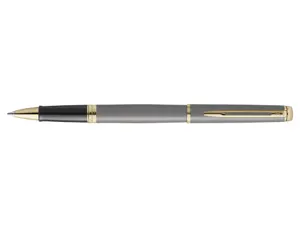 Roller waterman hemisphere metallic capuchon clip pointe fine encre noire coloris gris pierre coffret cadeau — Non classé