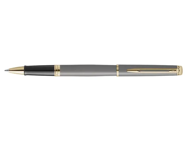 Roller waterman hemisphere metallic capuchon clip pointe fine encre noire coloris gris pierre coffret cadeau — Non classé