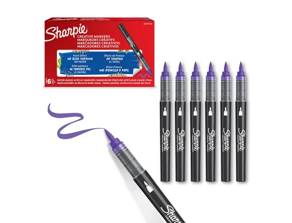 Marqueur sharpie creatif pointe pinceau trait min      1,2mm encre acrylique coloris lilas — Non classé