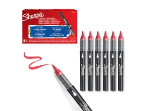 Marqueur sharpie creatif pointe pinceau trait min      1,2mm encre acrylique coloris rouge — Non classé