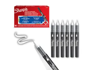 Marqueur sharpie creatif pointe pinceau trait min      1,2mm encre acrylique coloris blanc — Non classé