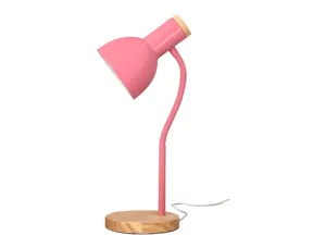 Lampe bureau q-connect orion metal details bois bras       flexible coloris rose — Non classé