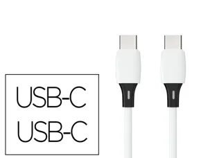 Cable q-connect usb-c vers usb-c pvc longueur 1m coloris blanc — Non classé