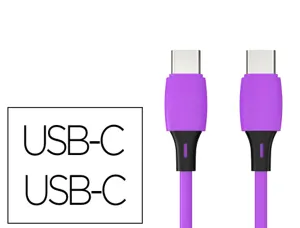 Cable q-connect usb-c vers usb-c pvc longueur 1m coloris violet — Non classé