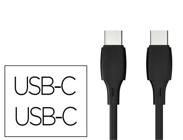 Cable q-connect usb-c vers usb-c pvc longueur  2m        coloris noir — Non classé