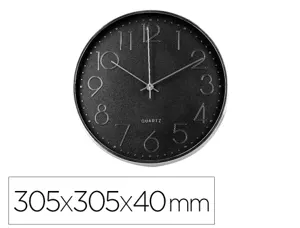 Horloge murale q-connect analogique finition argente   silencieuse dimension         305x305x40mm — Non classé