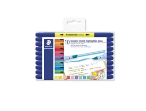 Stylo-surligneur staedtler 3620 double pointe            biseautee/pinceau coloris     assortis set 10 unites — Non classé