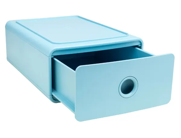Module classement exacompta tiny box skandi 1 tiroir monobloc plastique recycle 265x190x107mm coloris bleu — Non…