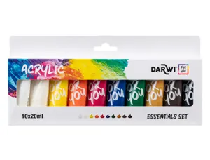Peinture darwi for you acrylic essentials set        coloris assortis tube 20ml    set 10 unites — Non classé