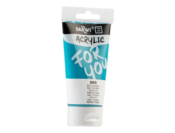 Peinture darwi for you acrylic tube 75ml coloris     bleu turquoise — Non classé