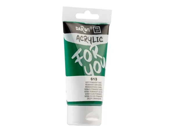 Peinture darwi for you acrylic tube 75ml coloris     vert permanent fonce — Non classé
