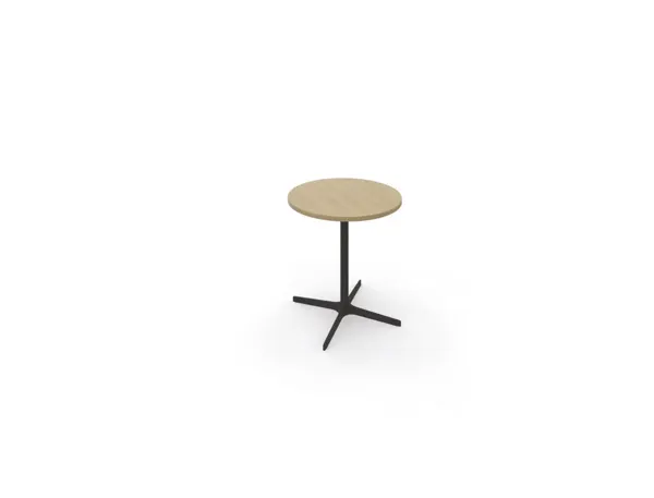Table eol lucie plateau melamine epaisseur 2,5cm      diam.70cm hauteur 73,5cm pied metal noir coloris chene — Non classé