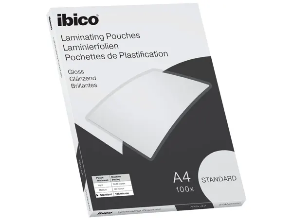 Pochette plastification ibico basics a4 125 microns coloris transparent boite 100 unites — Non classé