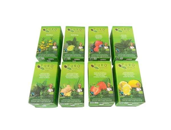 The puro bio fairtrade assortiment 8 parfums sachet  1,5g boite 25 unites — Non classé