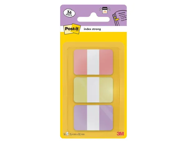 Marque-pages post-it index strong coloris pastel         assortis 2 set 3x12 unites — Non classé