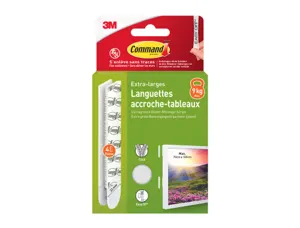 Languette adhesive command accroche-tableau taille xl    coloris blanc boite 8 unites — Non classé
