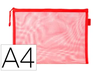 Pochette zip liderpapel a4 multiusage fermeture eclair   polyester transpirable        coloris rouge — Non classé