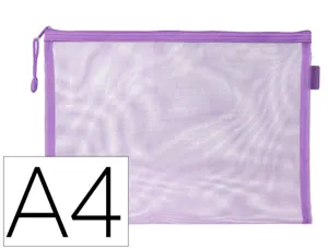 Pochette zip liderpapel a4 multiusage fermeture eclair   polyester transpirable        coloris violet — Non classé