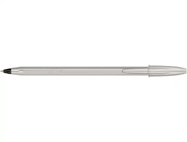 Stylo-bille bic cristal original glace pointe moyenne 1,0mm encre noire classique   capuchon coloris argent — Non classé