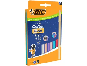 Stylo-bille bic cristal original glace pointe moyenne 1,0mm capuchon encre et       coloris assortis etui 7 — Non classé