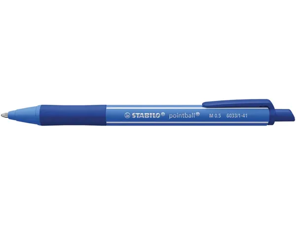 Stylo-bille stabilo pointball colorful 3200m d'ecriture     trait 0,5mm retractable grip  antiderapant coloris bleu — Non…