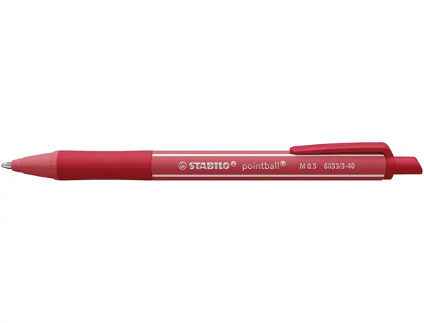 Stylo-bille stabilo pointball colorful 3200m d'ecriture     trait 0,5mm retractable grip  antiderapant coloris rouge — Non…