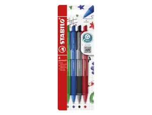 Stylo-bille stabilo pointball colorful 3200m d'ecriture     trait 0,5mm retractable grip  antiderapant coloris assortis —…