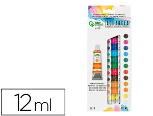 Peinture aquarelle liderpapel boite de 12 tubes en          aluminium de 12 ml coloris    assortis — Non classé