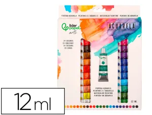 Peinture aquarelle liderpapel boite de 24 tubes en          aluminium de 12 ml coloris    assortis — Non classé