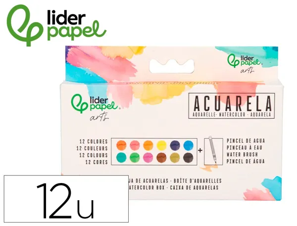 Peinture aquarelle 12 couleurs inclut pinceau avec  reservoir d eau en boite      plastique — Non classé