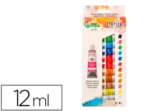 Peinture gouache tempera liderpapel boite de 12 tubes  en aluminium de 12 ml coloris assortis — Non classé