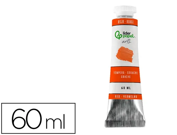 Peinture gouache tempera liderpapel tube en aluminium  de 60 ml coloris ocre rouge — Non classé