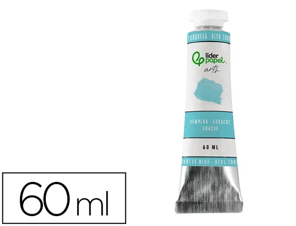 Peinture gouache tempera liderpapel tube en aluminium  de 60 ml coloris turquoise — Non classé