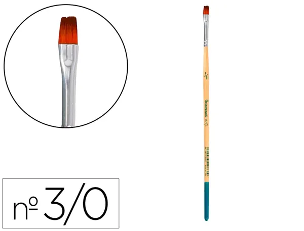 Pinceau pour peinture acrylique et aquarelle        liderpapel n 000 pointe plate en poils synthetiques — Non classé