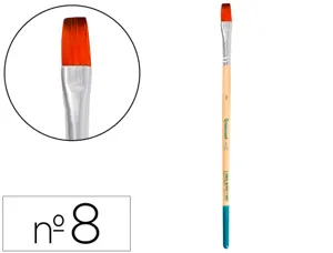 Pinceau pour peinture acrylique et aquarelle        liderpapel n 8 pointe plate   en poils synthetiques — Non classé