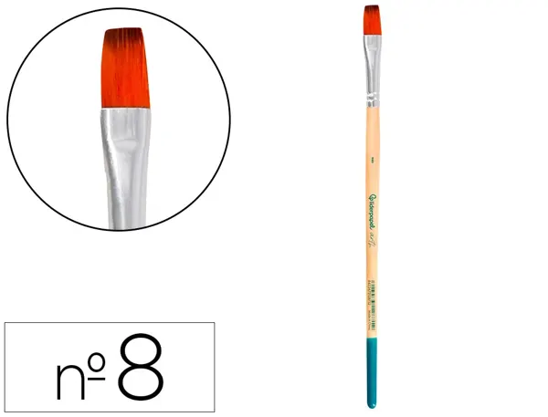 Pinceau pour peinture acrylique et aquarelle        liderpapel n 8 pointe plate   en poils synthetiques — Non classé