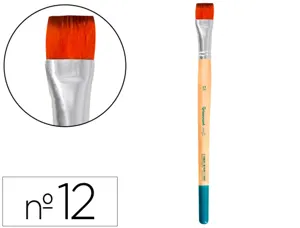Pinceau pour peinture acrylique et aquarelle        liderpapel n 12 pointe plate  en poils synthetiques — Non classé