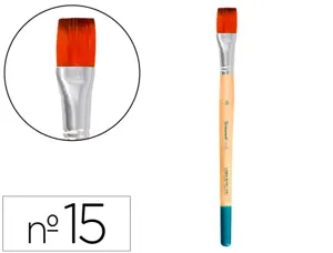 Pinceau pour peinture acrylique et aquarelle        liderpapel n 15 pointe plate  en poils synthetiques — Non classé
