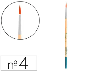 Pinceau pour peinture acrylique et aquarelle        liderpapel n 4 pointe ronde   en poils synthetiques — Non classé