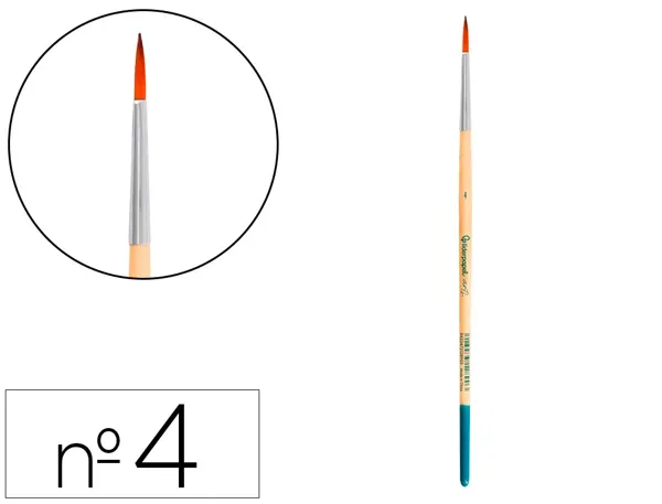 Pinceau pour peinture acrylique et aquarelle        liderpapel n 4 pointe ronde   en poils synthetiques — Non classé