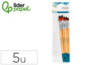 Pinceaux synthetiques liderpapel ponte langue de    chat blister de 5 unites      tailles assorties certifie — Non classé