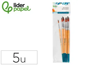 Pinceaux synthetiques liderpapel ponte ronde        blister de 5 unites tailles   assorties certifie fsc — Non classé