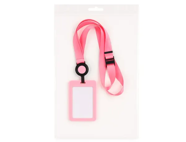 Porte-cartes avery avec enrouleur et tour de cou      recycle ajustable coloris     rose — Non classé