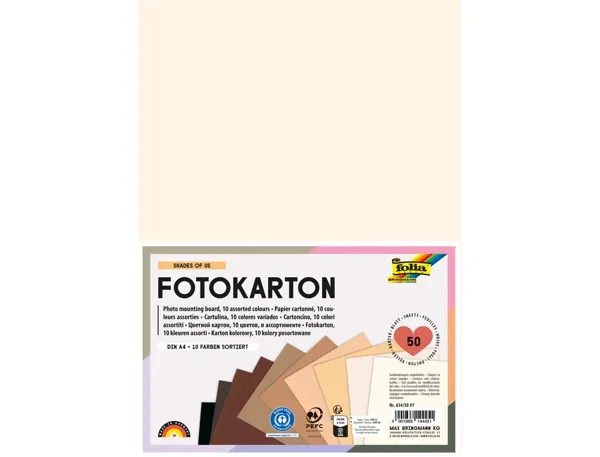 Papier cartonne folia shades of us din a4 300gr coloris assortis paquet 50 feuilles — Non classé