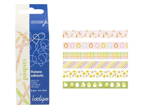 Ruban adhesif sodertex theme paques 15mmx10m 6 modeles     assortis — Non classé
