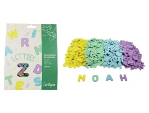 Gommette mousse sodertex lettres diam. 3cm coloris     assortis paquet 500 unites — Non classé