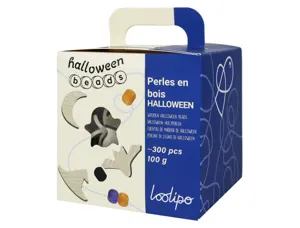 Perle sodertex halloween bois ronde diam. 8mm coloris       assortis boite 300 unites — Non classé